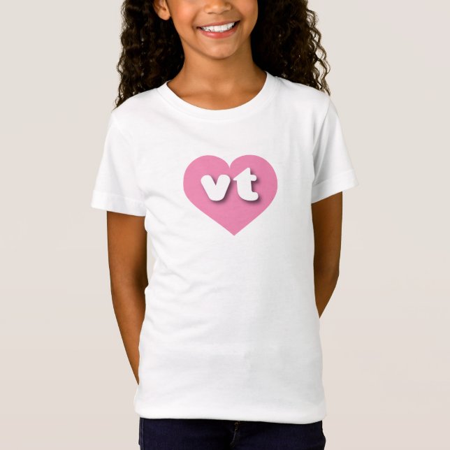 Vermont Hot Pink heart - I Liebe vt T-Shirt (Vorderseite)