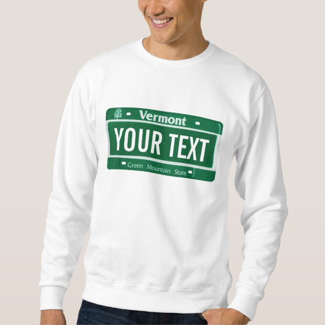 Vermont-Kfz-Kennzeichen Sweatshirt (Vorderseite)