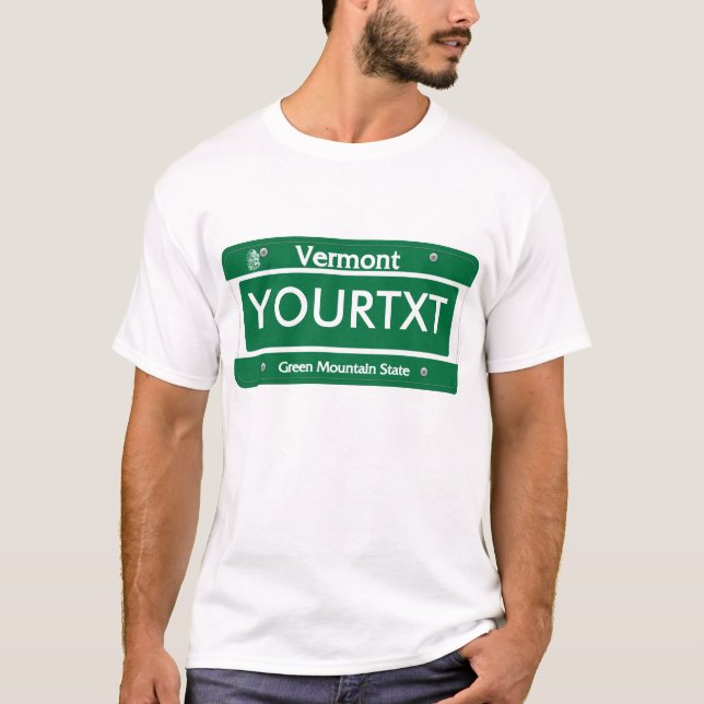 Vermont-Kfz-Kennzeichen T-Shirt (Vorderseite)