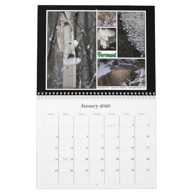 Vermont - "lassen Sie uns reisen" Reihen Kalender (Jan 2026)