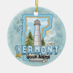Vermont Leuchtturm-Ornament Keramik Ornament