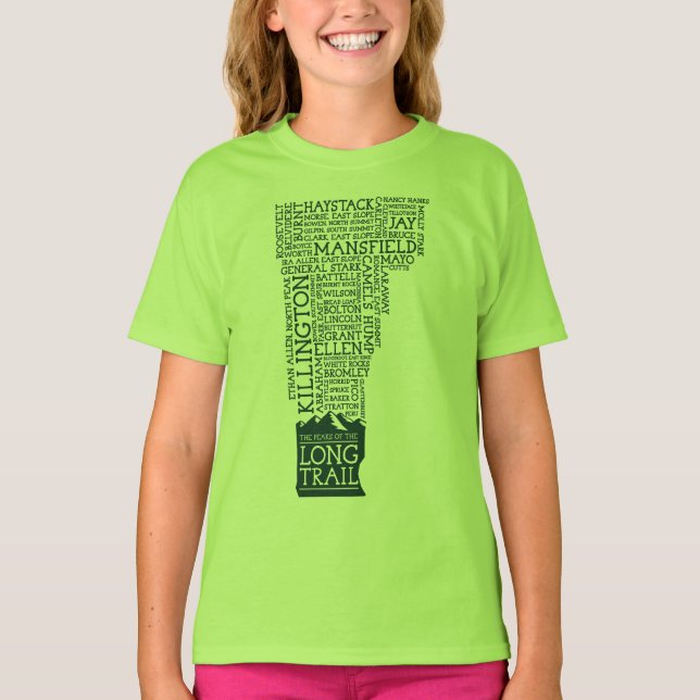 Vermont Long Trail T - Shirt (grünes Logo) (Vorderseite)