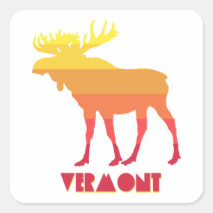 Vermont Moose Quadratischer Aufkleber
