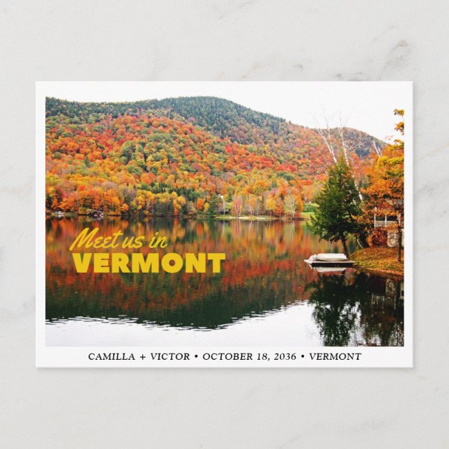 Vermont Mountain Wedding Save the Date Postcard Postkarte (Vorderseite)