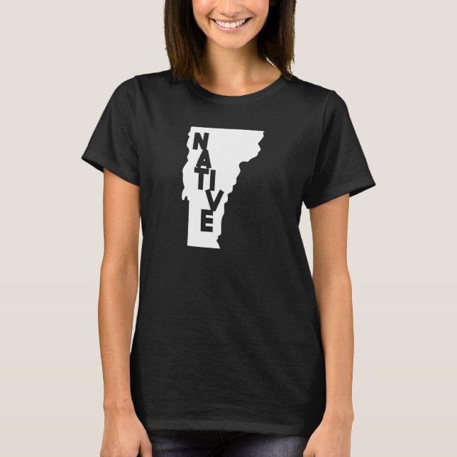 Vermont Native Zuhause Us Staat Map T-Shirt (Vorderseite)