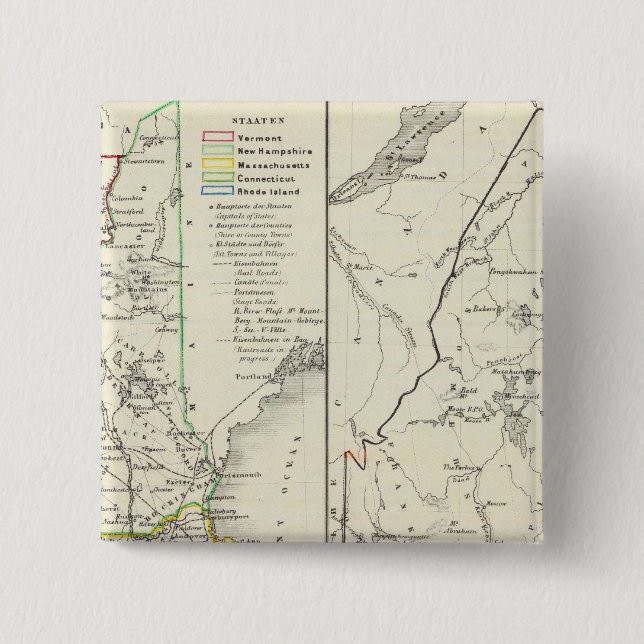Vermont, New Hampshire, Massachusetts Button (Vorderseite)