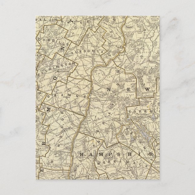 Vermont, New Hampshire Postkarte (Vorderseite)