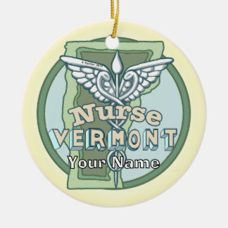 Vermont Nurse Caduceus Keramik Ornament