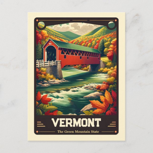 Vermont | Patriotischer Geist Vintag Postkarte (Vorderseite)
