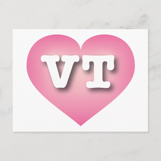 Vermont Pink Fade Heart - I Liebe VT Postkarte (Vorderseite)