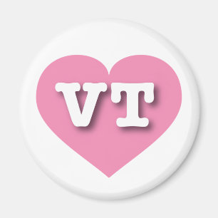 Vermont Pink Heart - I Liebe VT Magnet