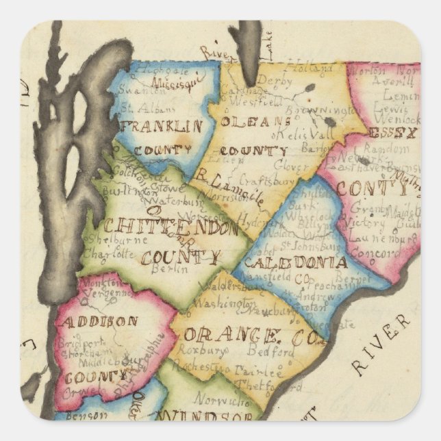 Vermont Quadratischer Aufkleber (Vorderseite)
