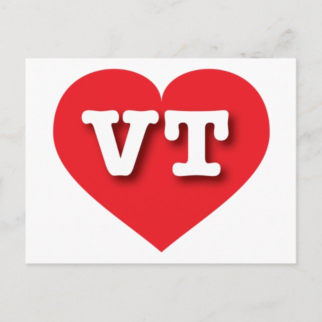 Vermont Red Heart - I Liebe VT Postkarte (Vorderseite)