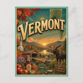 Vermont Retro-Reise-Andenken-Postkarte Postkarte