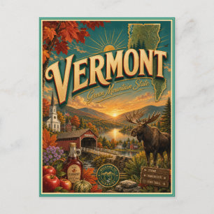 Vermont Retro-Reise-Andenken-Postkarte Postkarte