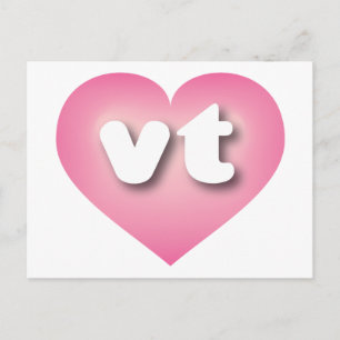 Vermont rosa fade heart - I Liebe vt Postkarte