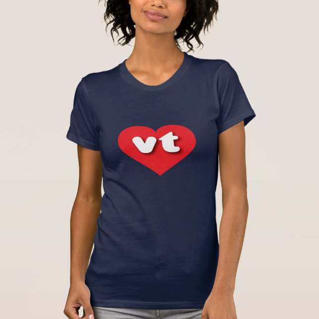 Vermont - Rotherz - I Liebe vt T-Shirt (Vorderseite)