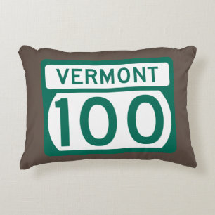 Vermont Route 100 Straßenschild Dekokissen