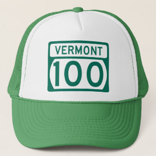 Vermont Route 100 Straßenschild Truckerkappe
