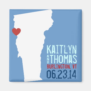 Vermont Save the Date - Individuell gestaltete Sta Magnet