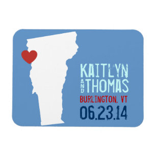 Vermont Save the Date - Individuell gestaltete Sta Magnet