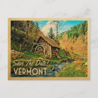 Vermont Save the Date Rustikale Hüttenmeilenwälder
