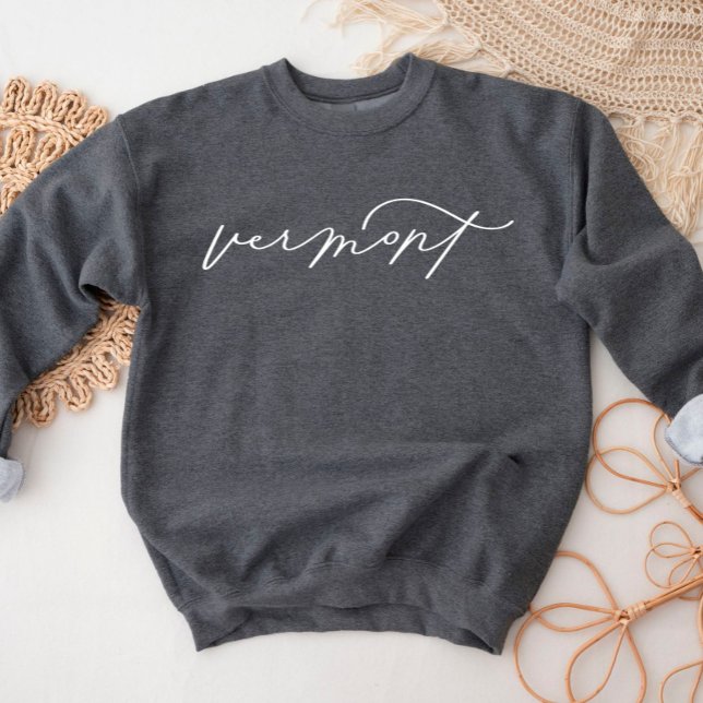 Vermont Script Staat Women's Sweatshirt (Von Creator hochgeladen)