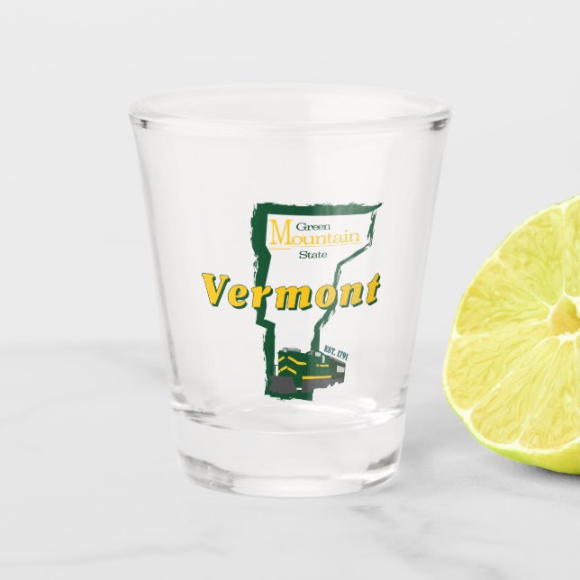 Vermont-Shotglas Schnapsglas (Vorderseite)