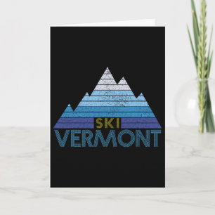 Vermont Ski Souvenir Vintage Berg Sport Winter Karte