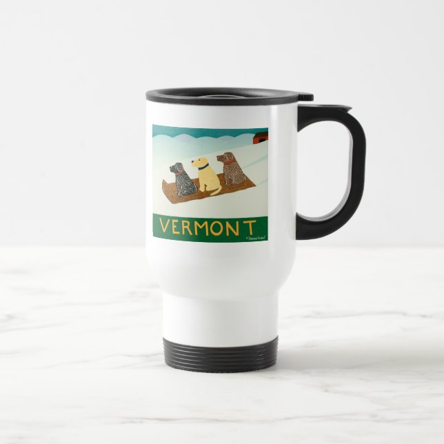 Vermont Sled dogs-Travel Mug-Stephen Huneck Reisebecher (Rechts)