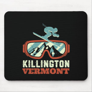 Vermont Snow Mountain Vintages Retro Skifahren und Mousepad