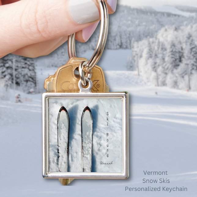 Vermont Snow Ski Snow Bound Schlüsselanhänger (Vermont Snow Skis Personalized Keychain)