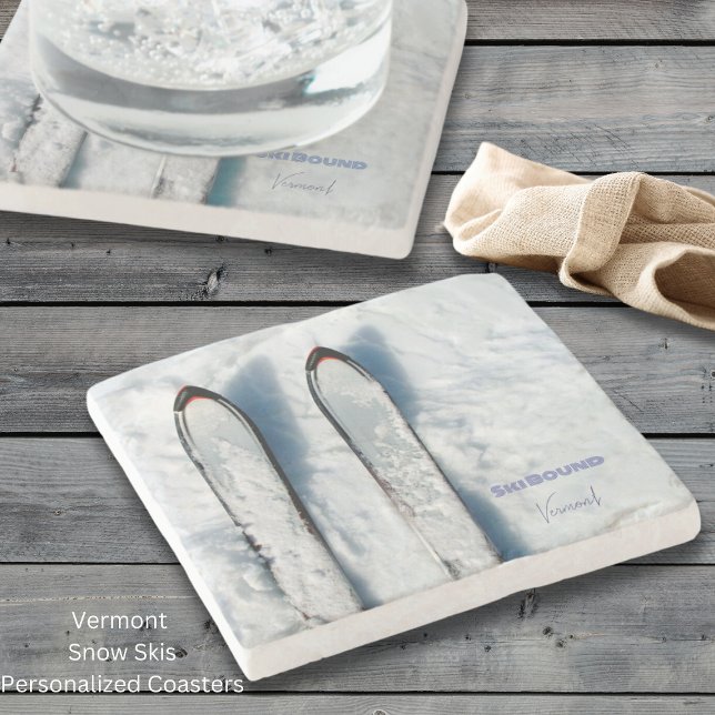 Vermont Snow Skis Stone Untersetzer (Vermont Snow Skis Personalized Stone Coasters)