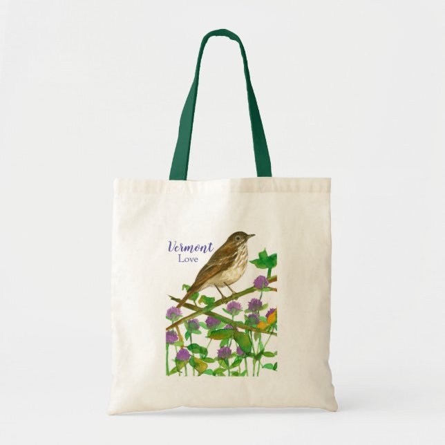 Vermont Souvenir Tasche Hermit Thrush Bird (Vorne)