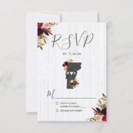 Vermont Staat Destination Rustic Wedding RSVP Karte