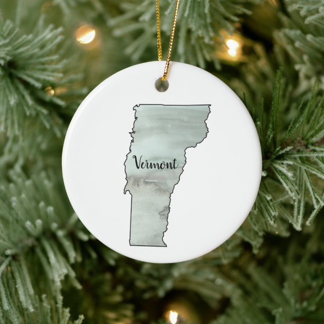 Vermont Staat Illustration Malerei Keramik Ornament (Baum)