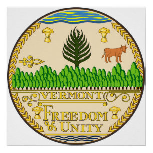 Vermont Staat Siegel Amerikanische Republik Symbol Poster