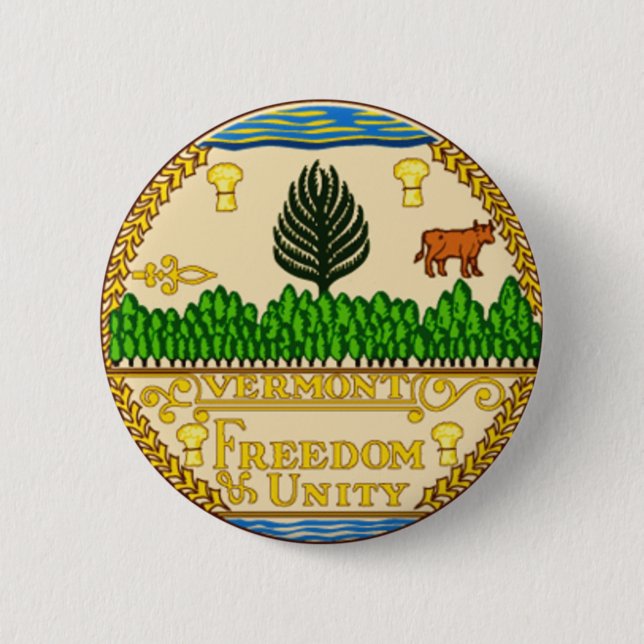 Vermont-Staats-Siegel Button (Vorderseite)