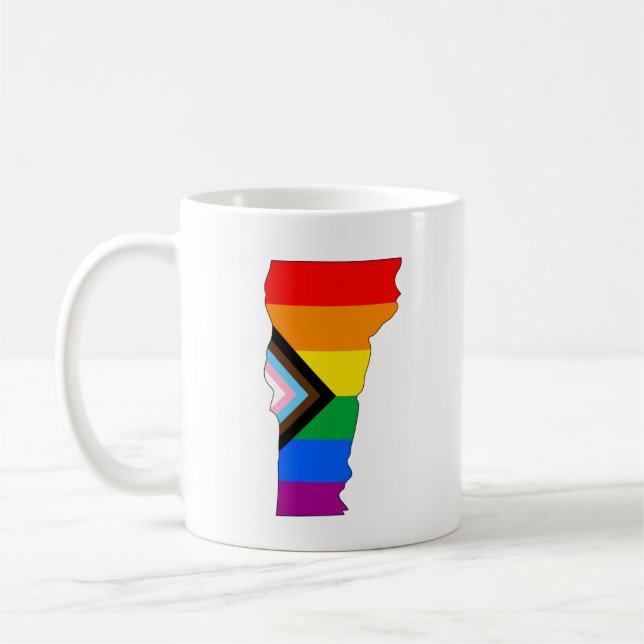 Vermont Staatsstolz LGBTQ Progress Prix Kaffeetasse (Links)