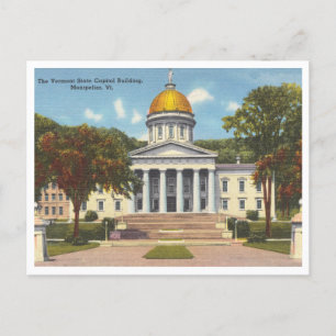 Vermont State Capitol Building Montpelier Vintage Postkarte