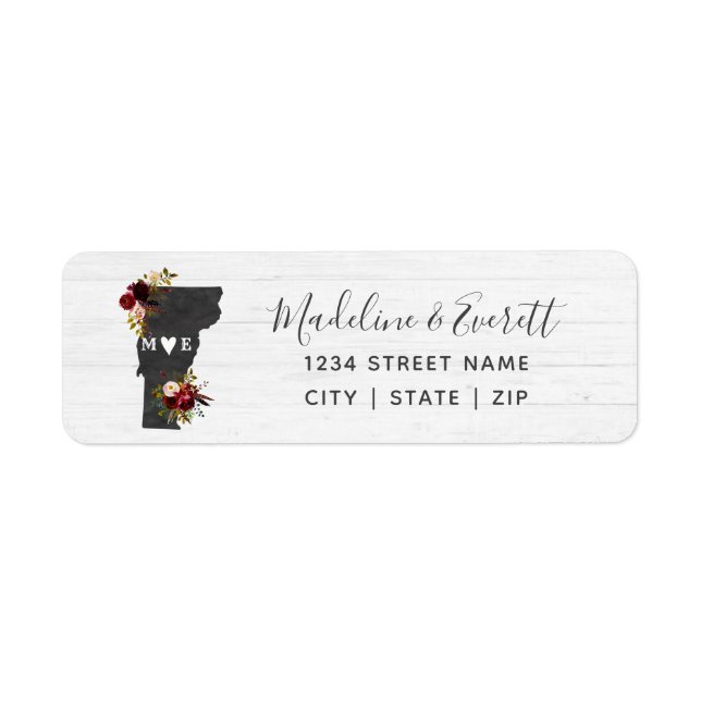 Vermont State Destination Wedding Return Address (Vorne)