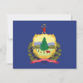 Vermont State Flag Pine Tree Cow Maple Mountain Postkarte