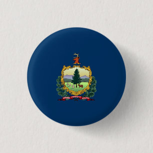 Vermont State Flag USA Button