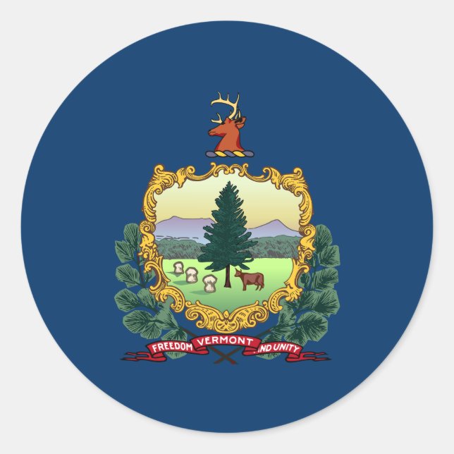 Vermont State Flag USA Runder Aufkleber (Vorderseite)