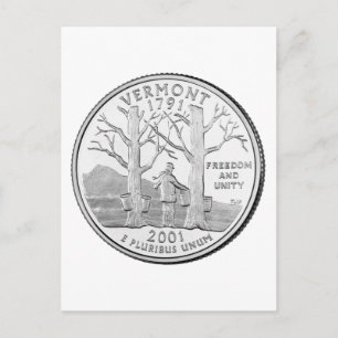 Vermont State Quarter Postkarte
