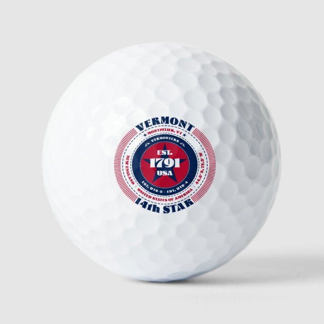 Vermont Statehood Patriotic Gift Golf Balls Golfball (Vorderseite)