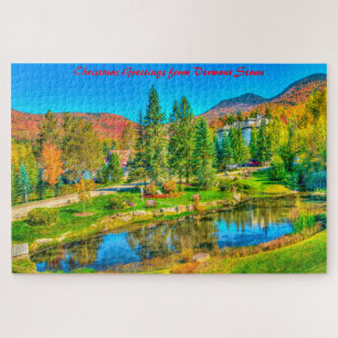 Vermont Stowe.Christmas Grüße Puzzle
