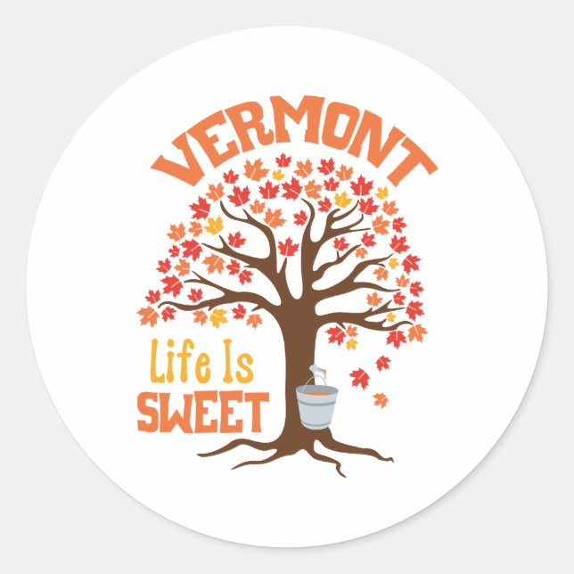 Vermont Sweet Life Runder Aufkleber (Vorderseite)