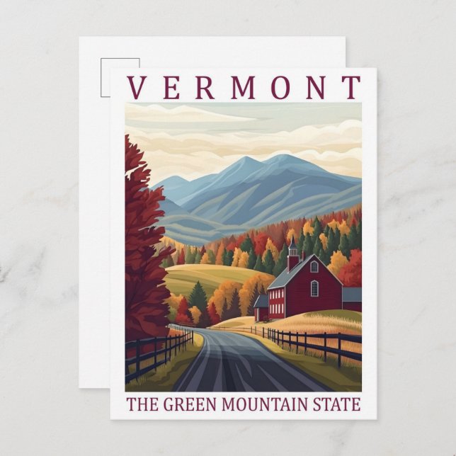Vermont the Green Mountains Staat USA Travel Place Postkarte (Vorne/Hinten)