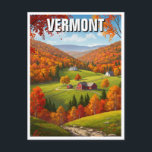 Vermont Travel Postkarte<br><div class="desc">Vermonts Landschaft entfaltet sich in einer grünen Wiese von sanften Hügeln, bewaldeten Bergen und Patchwork-Farmen. Von den grünen Bergen dominiert - deren waldbedeckte Hügel im Frühjahr und Sommer in Smaragd leuchten, im Herbst Krummeln und Gold blasen und im Winter schneebedeckt sind - fühlt sich dieser kleine Staat in Neuengland wie...</div>